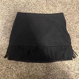 HYFVE Black Mini Skirt with Fringe
